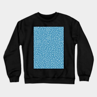 Polka dots, Dots, Blue, Pattern, Scandinavian, Nordic, Fashion print, Scandinavian art, Modern art, Wall art, Print, Minimalistic, Modern Crewneck Sweatshirt